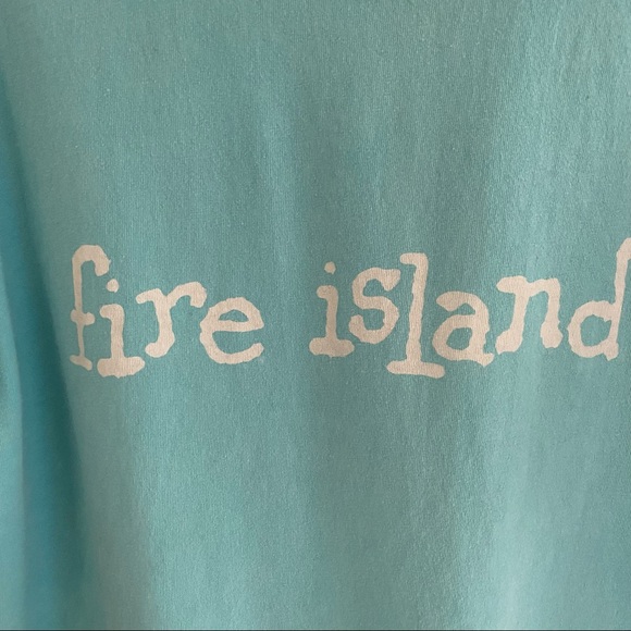 Fire Island Short Sleeve Tee Shirt Size XL Baby Blue - Picture 2 of 6